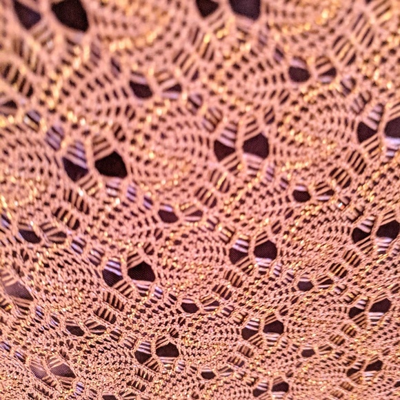 Jones NY Crochet Dress Size 2 Taupe Metallic - Picture 3 of 8